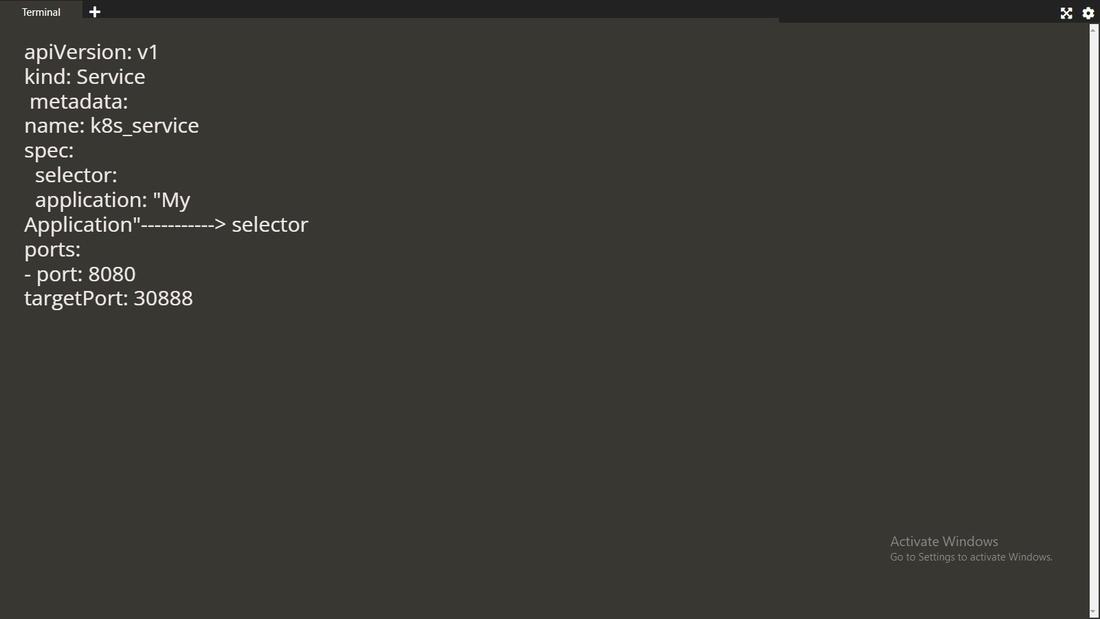 Config file of service with Selectors